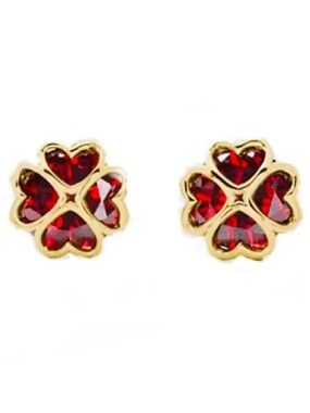 KATE SPADE ♠️ NEW YORK SOMETHING SPARKLY RED CLOVER EARRINGS